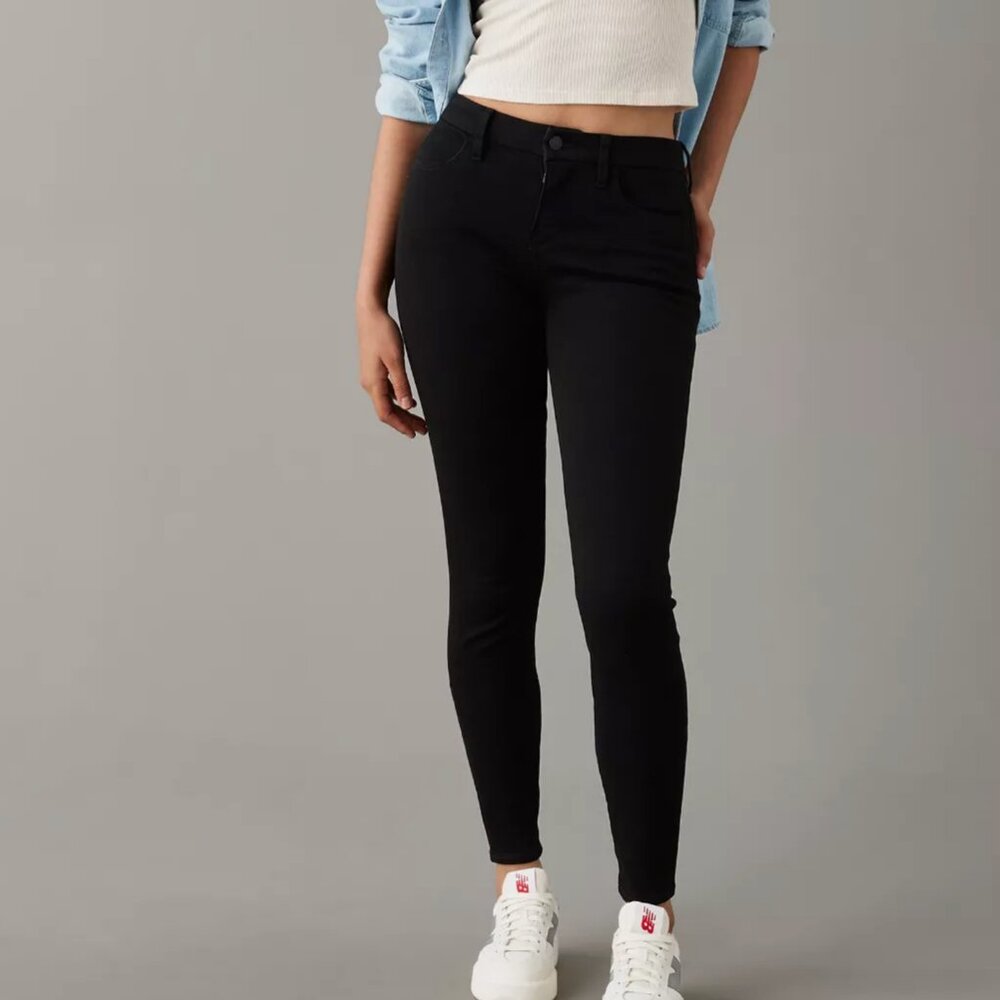 american eagle outfitters curvy hi-rise jeggings black